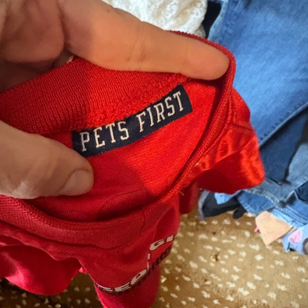 Pets First Red Bulldogs UGA Football Jersey with White Number